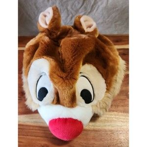 Chip & Dale Plush Hat Cap Youth Size Disney Parks Disneyland Chipmunks Red Nose